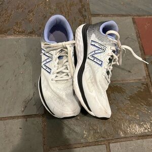 New Balance White and Black Athletic Sneakers